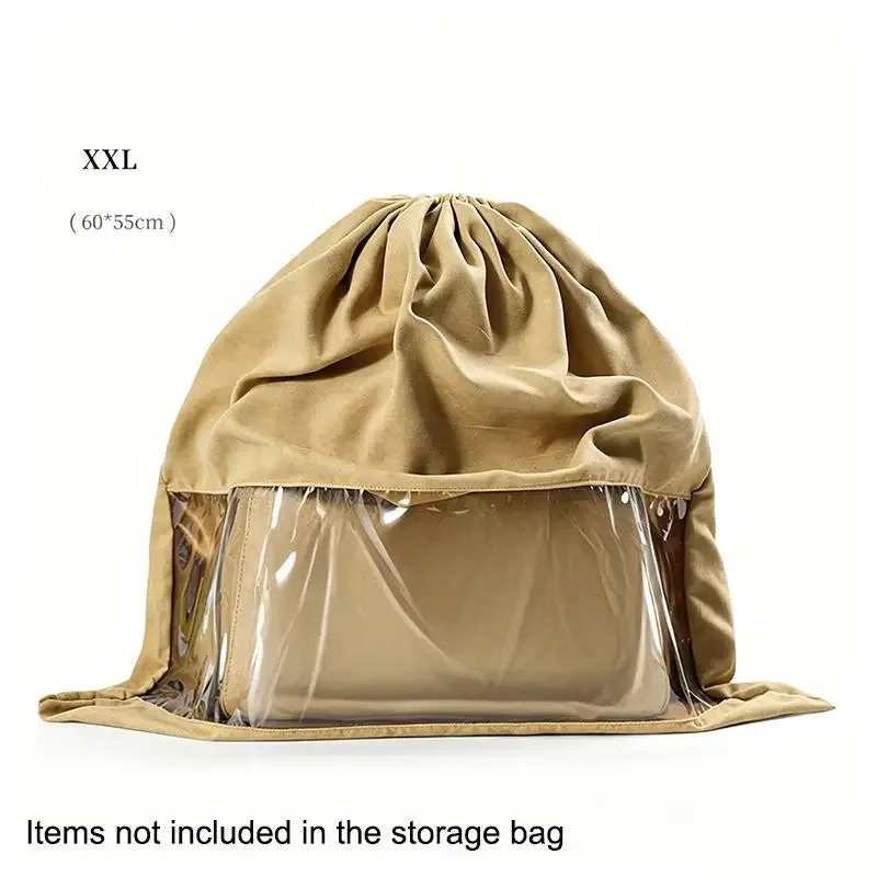sac à cosmétiques en tissu avec cordon de serrage, sac de rangement anti-poussière