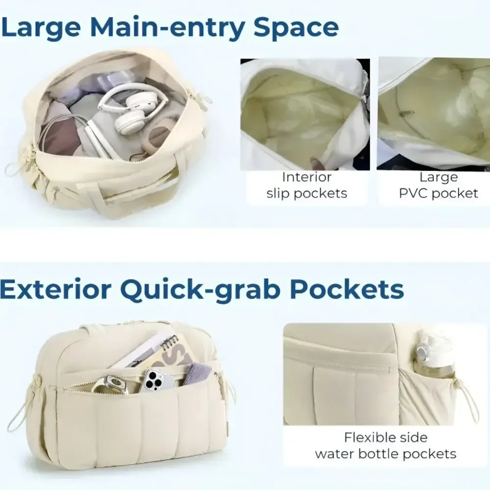 sac de sport en nylon cloud, grande capacité, séparation sec/humide, sac de voyage léger, imperméable, sac de rangement pour bagages de sport