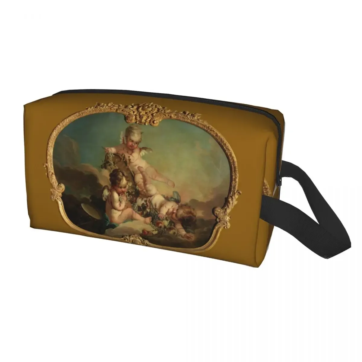 sac à cosmétiques de voyage personnalisé pour femmes, rose vintage, ange victorien, trousse de toilette de maquillage, trousse de rangement de beauté