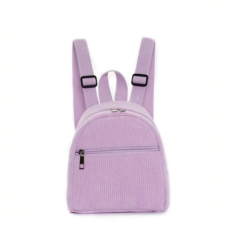 sac à dos en velours côtelé avec nom brodé personnalisé, solide, multicolore, simple, décontracté, léger, parfait pour les déplacements quotidiens, voyage essentia