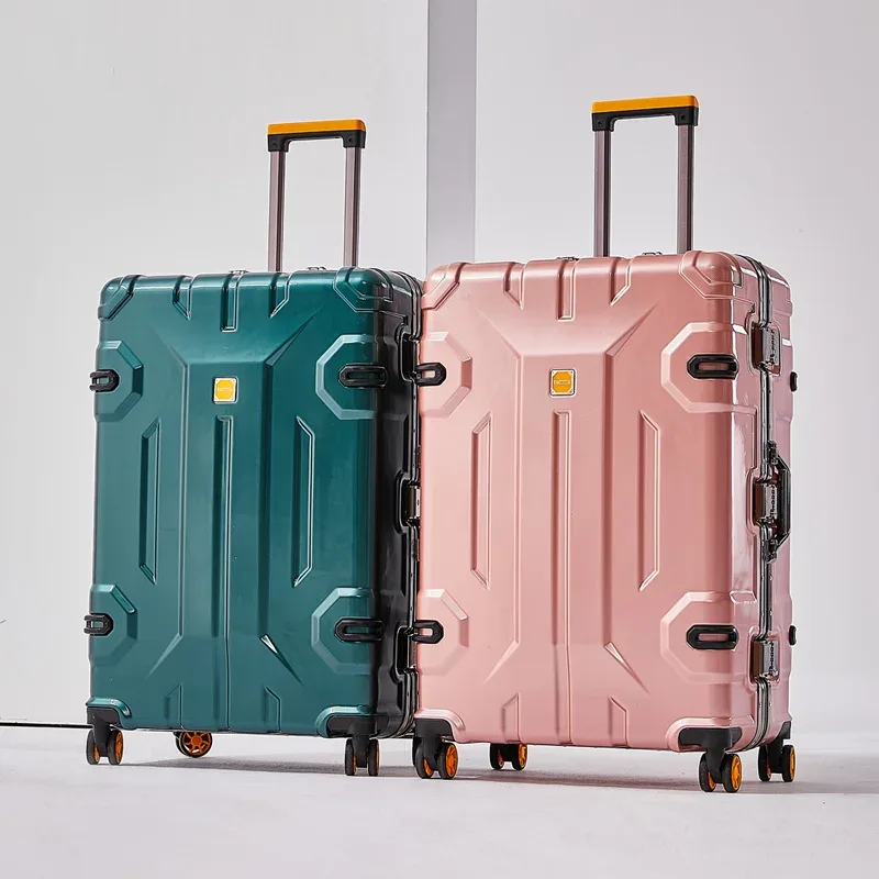 valise à bagages avec cadre en aluminium de grande capacité, sac de voyage à roulettes, valise à roulettes durable et résistante à l'usure de 20 à 28 pouces