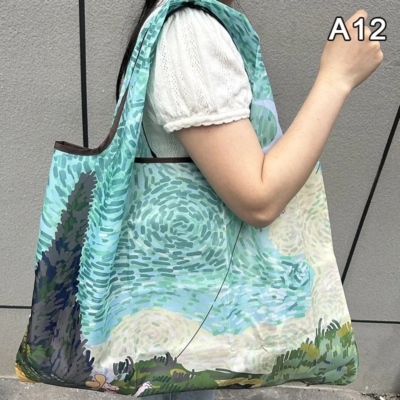 sac de courses pliable, nouvelle mode, sac de rangement d'épicerie réutilisable, sac à main à bandoulière portable en nylon, fourre-tout de voyage