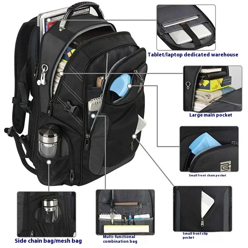 brunocavalmovies-sacs à dos pour ordinateur portable pour hommes et femmes, sac de voyage à la mode, sac à dos scolaire étanche, grande capacité, 17 pouces