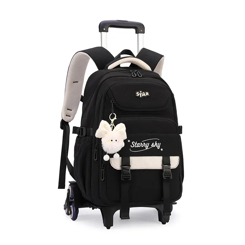 sac à dos scolaire pour enfants avec roulettes, sac à dos à roulettes pour filles, sac à dos d'étudiant, 2/6 roues, sac à dos scolaire à roulettes, sac à livres pour enfants