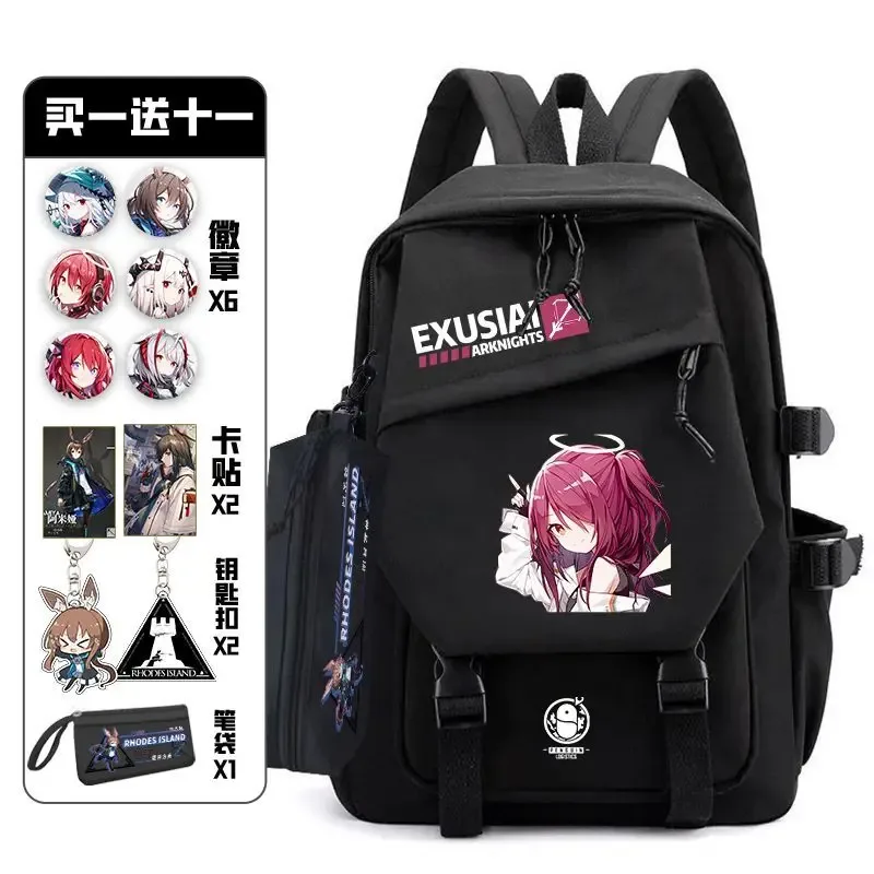 Arknight – sac à dos avec douleur, ensemble de badges, sac d'anime, cartable pour adolescents, sac de voyage pour livre d'étudiants, fille et garçon, Cosplay