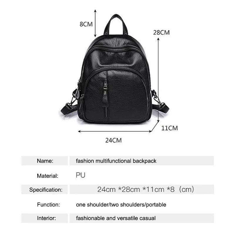 sac à dos antivol en cuir pu souple pour femme, vintage, initié, dames, mini sac de voyage, sacs d'école pour filles