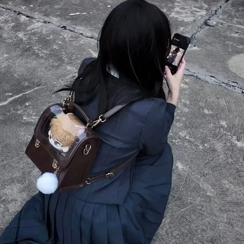sac à bandoulière vintage harajuku punk gothique, sac sous le bras tendance, sacs à main esthétiques y2k, sacs ita transparents décontractés pour femmes