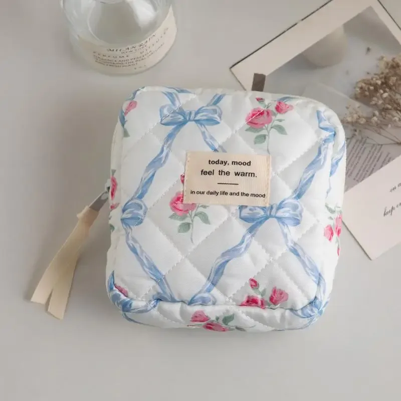 trousse de maquillage pour étudiantes, sac de rangement pour cartes photo avec nœud doux, porte-clés portable, sac pour pièces de monnaie, mini sac de trucs mignon
