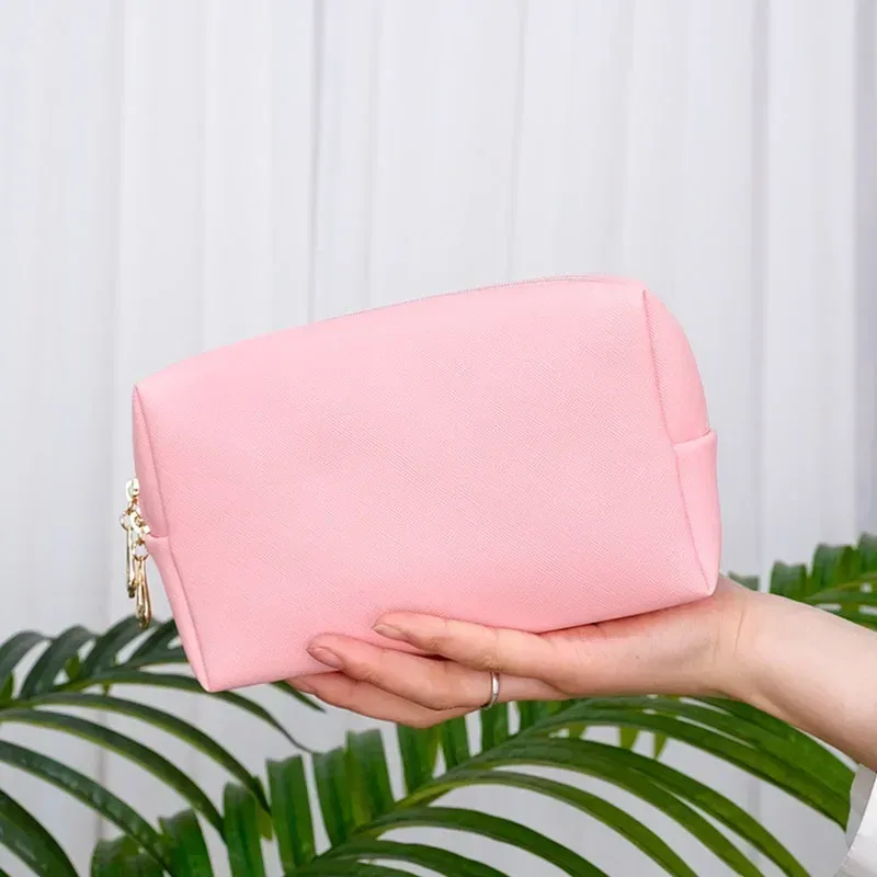 sac à cosmétiques de voyage en cuir pu pour femmes et filles, sac de maquillage, trousse de toilette, sac à main de rangement, poudres de maquillage