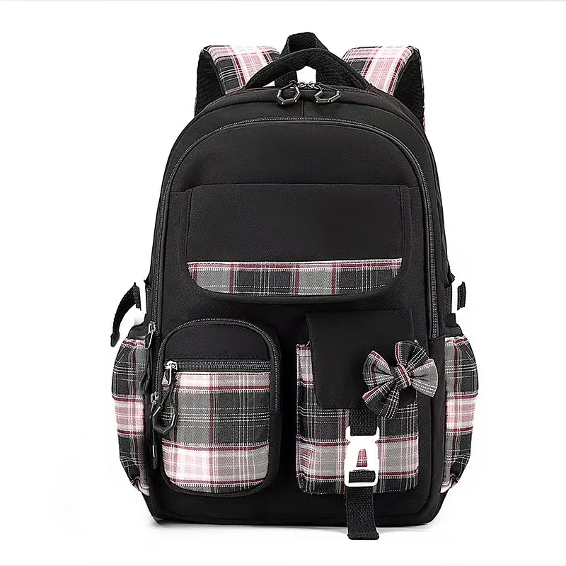 2025 nouveau sac à dos étudiant, sac à dos de fille mignonne de dessin animé, sac à dos léger multi-poches de réduction de charge