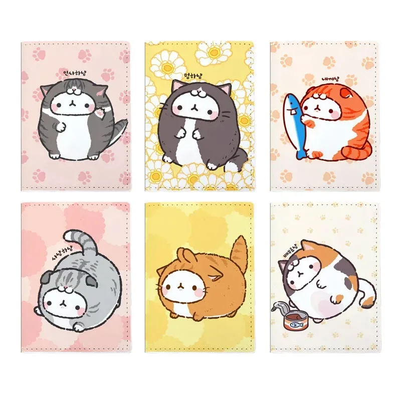 nouveau porte-passeport de dessin animé chat doux, en cuir pu de super qualité pour femmes et hommes, housse de passeport, porte-cartes d'identité