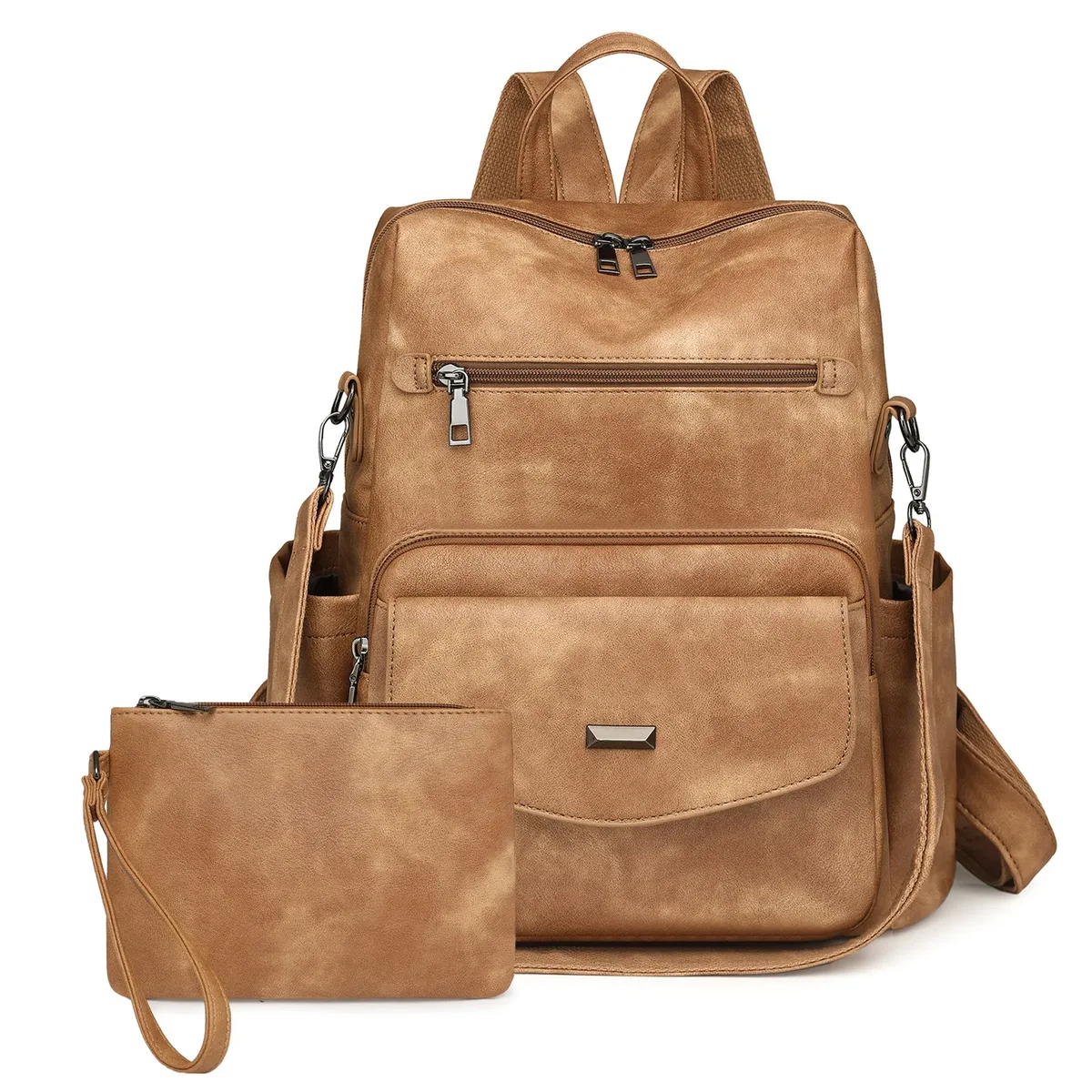 sac à dos en cuir pu pour femmes, imperméable, antivol, grande taille, mode rétro, voyage, collège, travail, portefeuille, sac à bandoulière, 2025