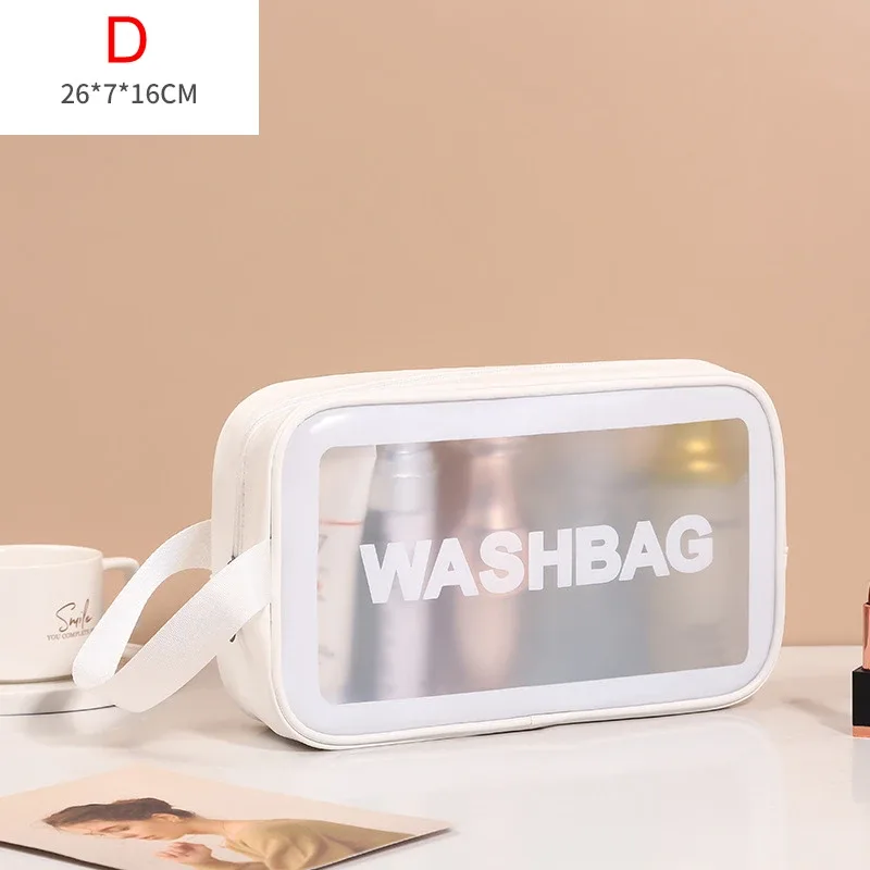 sac de lavage de voyage portable pour femmes, pochette de rangement transparente et étanche pour maquillage, organisateur de cosmétiques de grande capacité, étui de beauté pour femmes