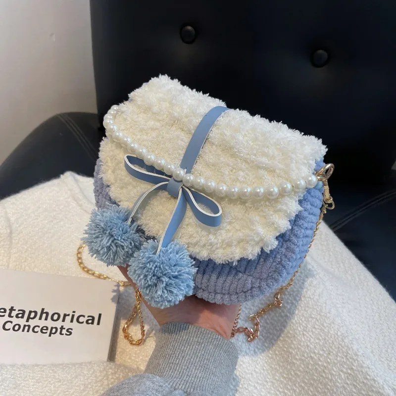 kit de sac à bandoulière en fil de maille, kit de sac cousu à la main, facile à utiliser pour débutant, cadeau artisanal pour petite amie