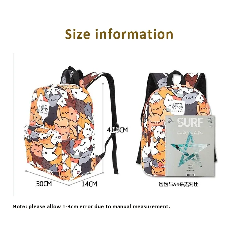 chat mignon garçons filles livre sac école sac à dos voyage mochila sac à dos étudiant amime sacs à dos