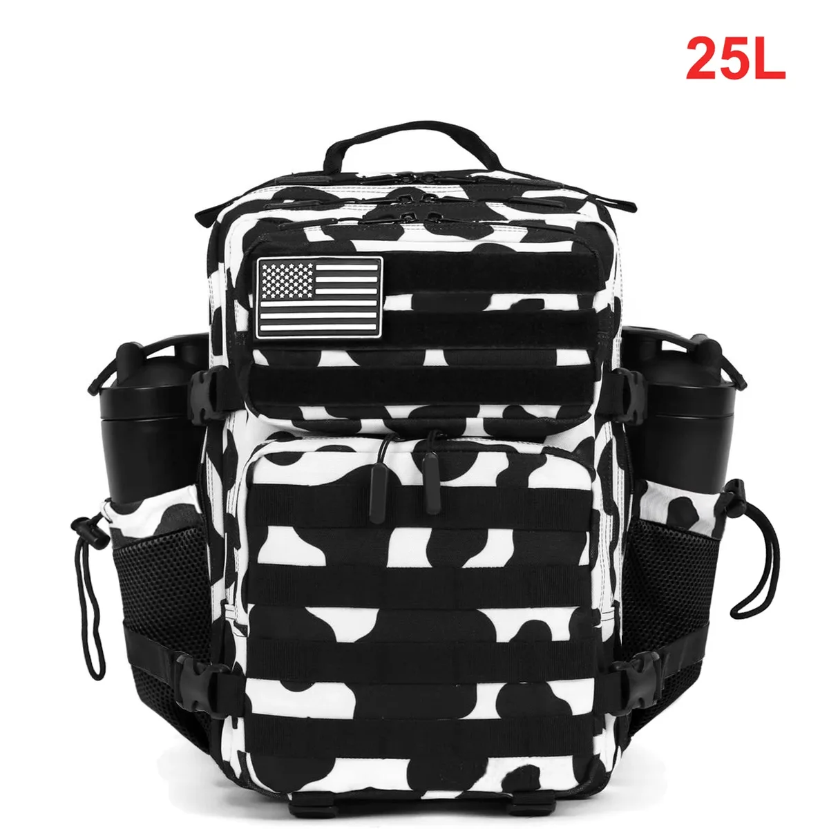 sac à dos tactique 25l pour femmes voyage en plein air randonnée bug out sac week-end exercice athlétisme sac à dos de gymnastique avec double porte-gobelet