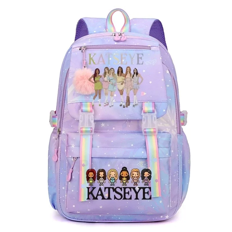 sacs d'école pour filles, sac à dos kpop katseye, sacs d'école décontractés à la mode pour adolescents, sac à dos léger pour étudiantes, sac à dos de voyage pour femmes