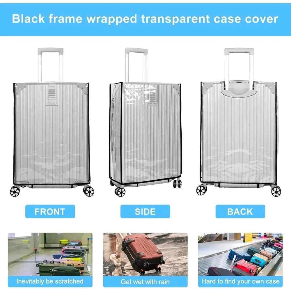 nouvelle housse de protection pour valise transparente imperméable épaisse de 20 à 30 pouces, housse de valise en pvc, housse roulante pour valise de voyage