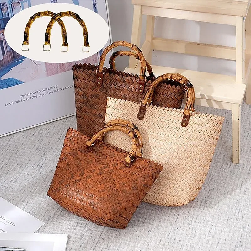 2 pièces 10,5/12 cm poignées de sac en plastique, poignées de sac tissé, sangle de remplacement pour sac à main, sac fourre-tout, sac à main femme