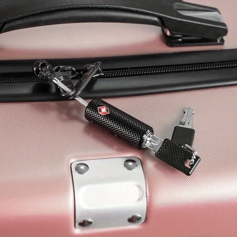 1pc portable sécurité douane serrure à l'étranger douane dégagement chariot bagages valise sac à dos cadenas câble en acier