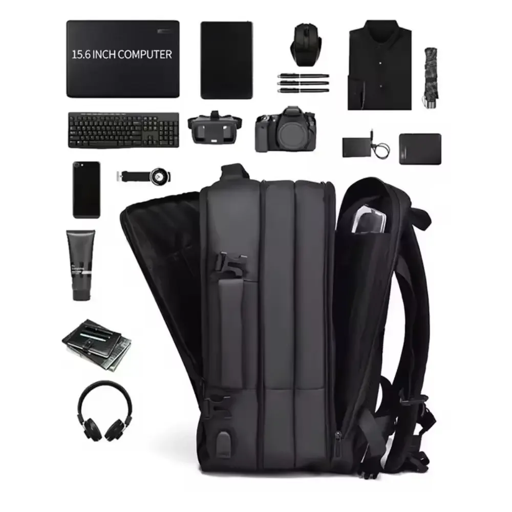 sac à dos pour ordinateur portable de grande capacité avec port usb, imperméable, pour hommes, sac de voyage multi-poches extensible