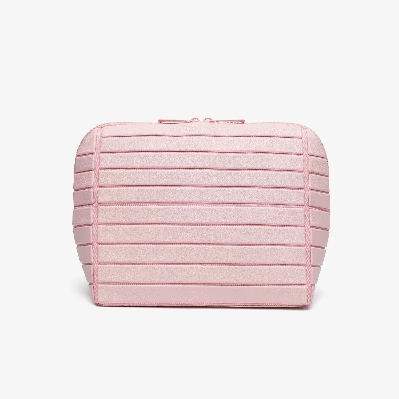 sac de rangement en pvc rayé, grande capacité, pochette de rangement pour articles de toilette de voyage en plein air, sac à cosmétiques de voyage portable, 1 pièce