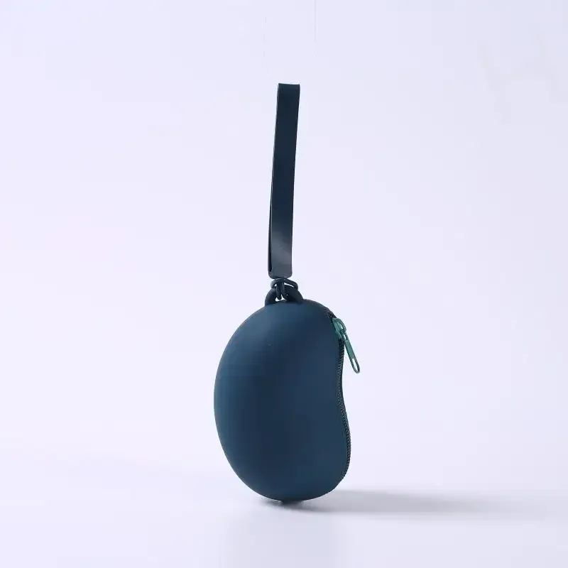 sac de rangement cosmétique en silicone bean, organisateur portable étanche pour écouteurs, câbles de données et porte-monnaie de voyage