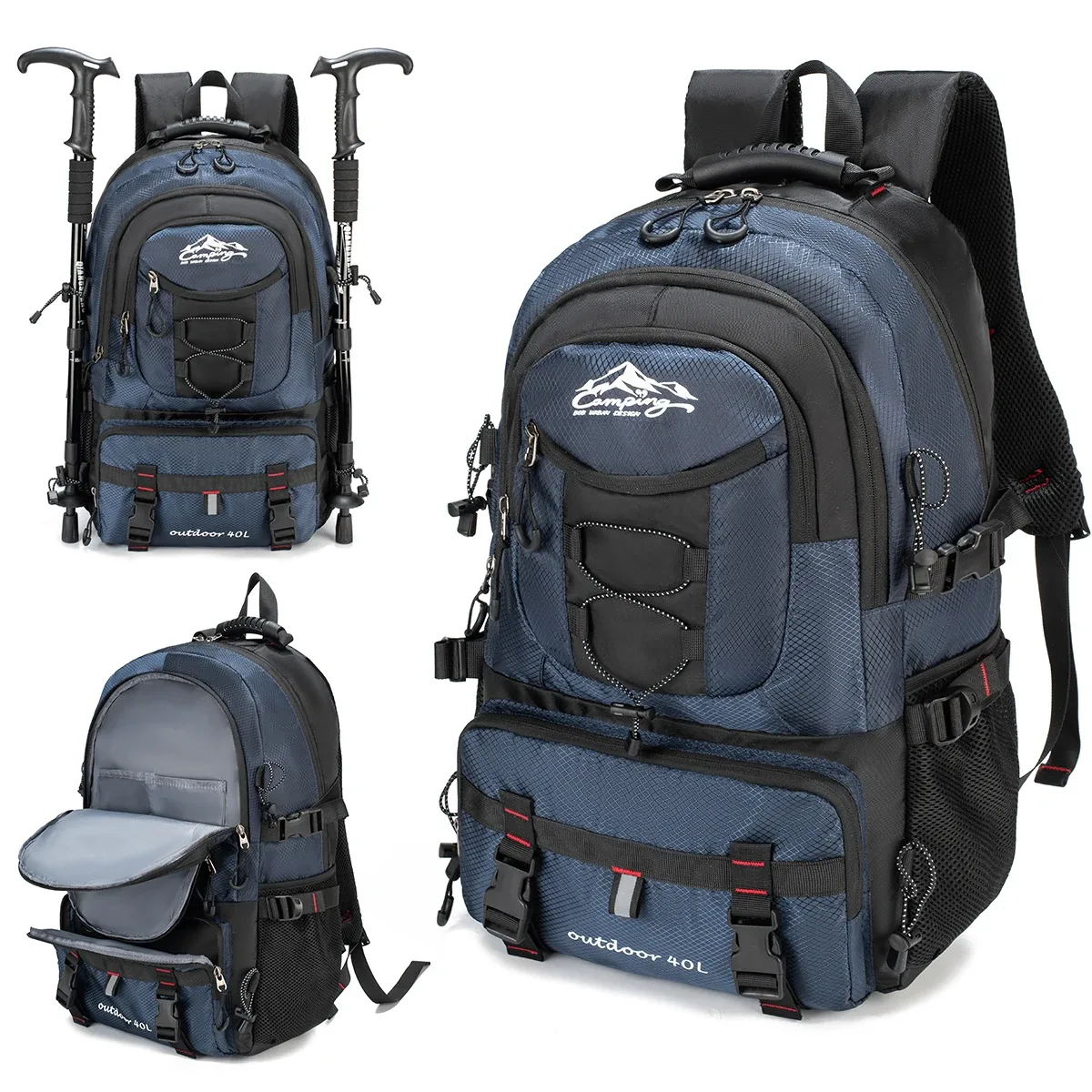 sac à dos de randonnée imperméable léger de 40 l, sacs à dos de camping pour hommes et femmes, sacs à dos de randonnée