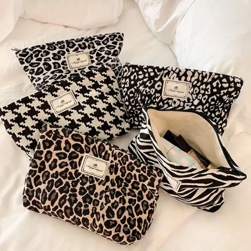 sac de maquillage imprimé léopard, sacs de toilette de voyage épais, sacs à cosmétiques, étuis, sac à main, sacs de maquillage, sac organisateur de maquillage