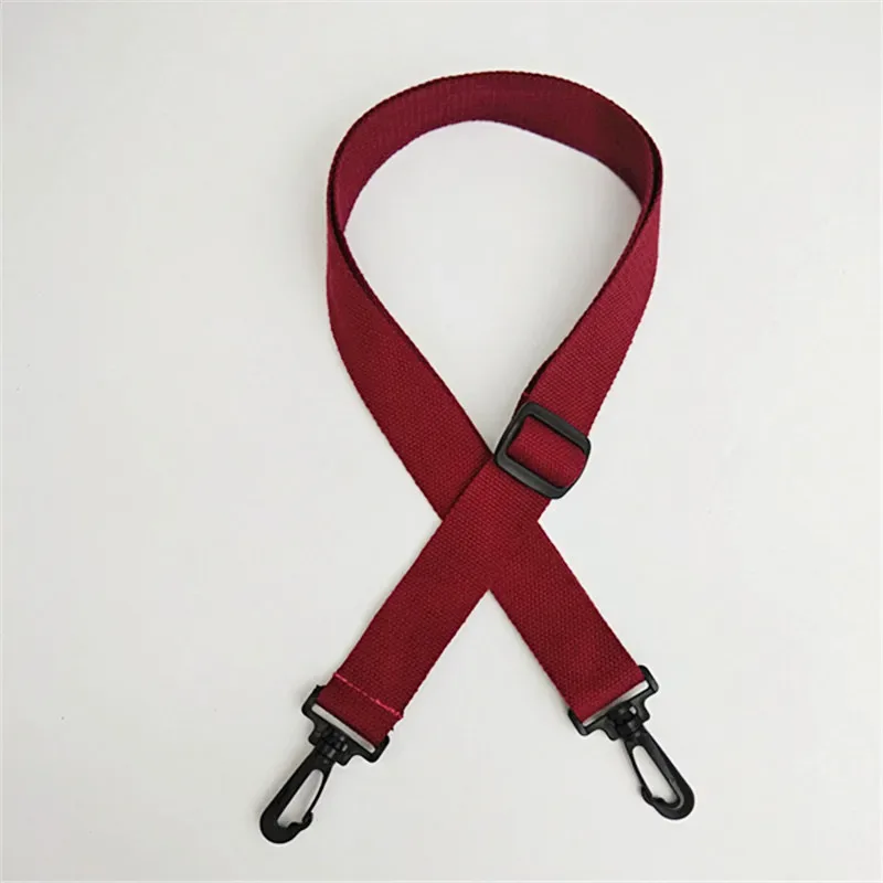 sangle de sac en toile de coton de couleur pure, 3.8cm, sangle de sac, ceinture, crochet en plastique noir réglable, fermoir, accessoires de sac à bandoulière, bricolage
