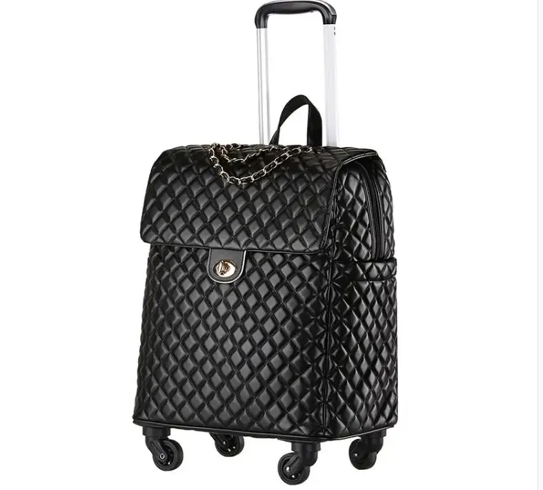 sac à bagages à roulettes en pu pour femme, bagage à roulettes, valise à roulettes, cabine, voyage, nouveau, 2020