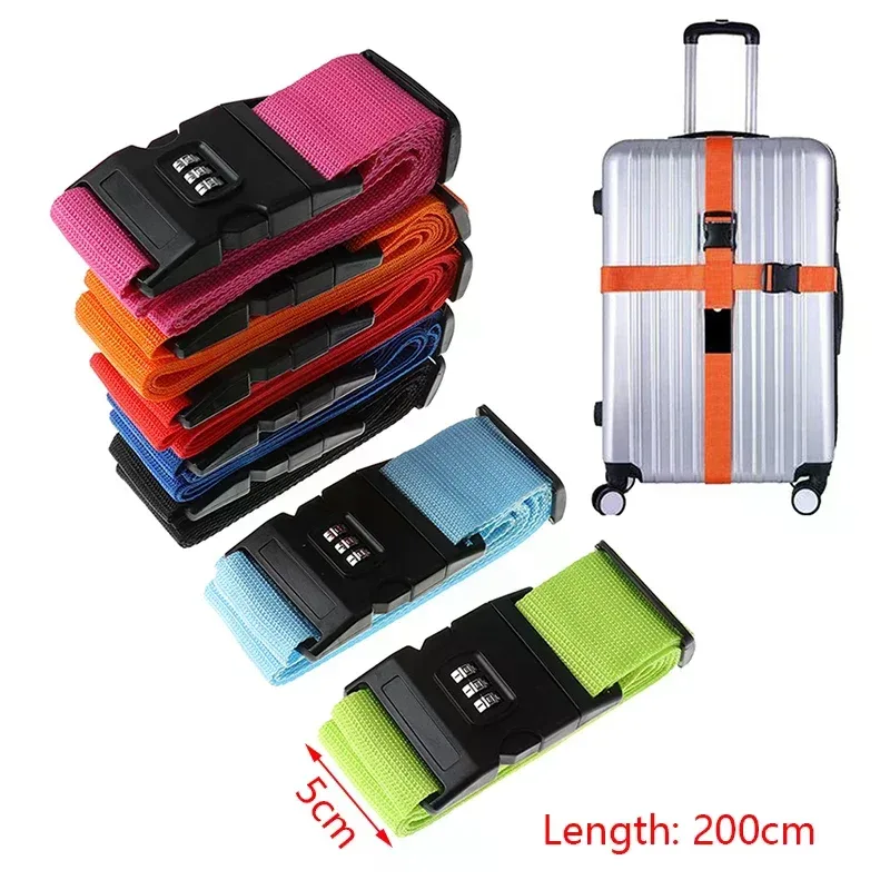 sangle de bagage en nylon réglable, 1 pièce, sangle à boucle pour valise de voyage, accessoires de voyage, emballage de valise, ceinture de sécurité