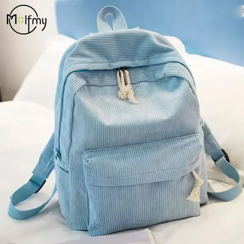 1 pièces sac à dos personnalisé grande capacité cartable en velours côtelé fait à la main nom unique personnalisé multicolore corde fil couleur décoration