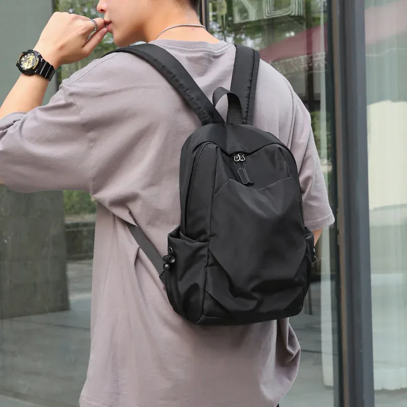 mini sac à dos pour hommes, petit sac d'école à bandoulière noir pour hommes, toile de styliste, étanche, sport, voyage, 2024