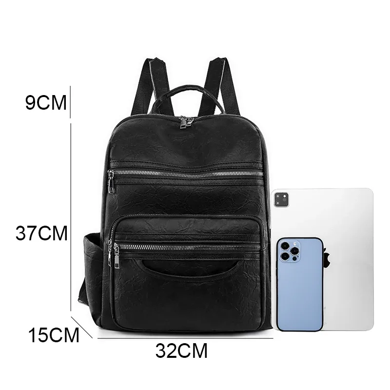 sac à dos classique en cuir véritable pour femmes, sac à dos en peau de mouton, sac de voyage de luxe, sac d'école à la mode pour filles, 2024