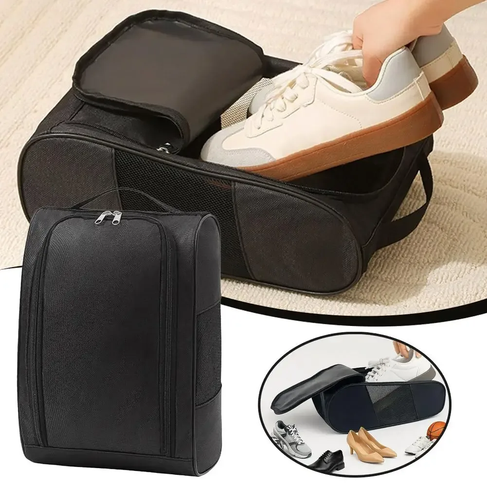 sac de transport portable pour chaussures de golf en tissu oxford, respirant, avec filet, étui de rangement pour chaussures de sport, idéal pour le football et le tennis.