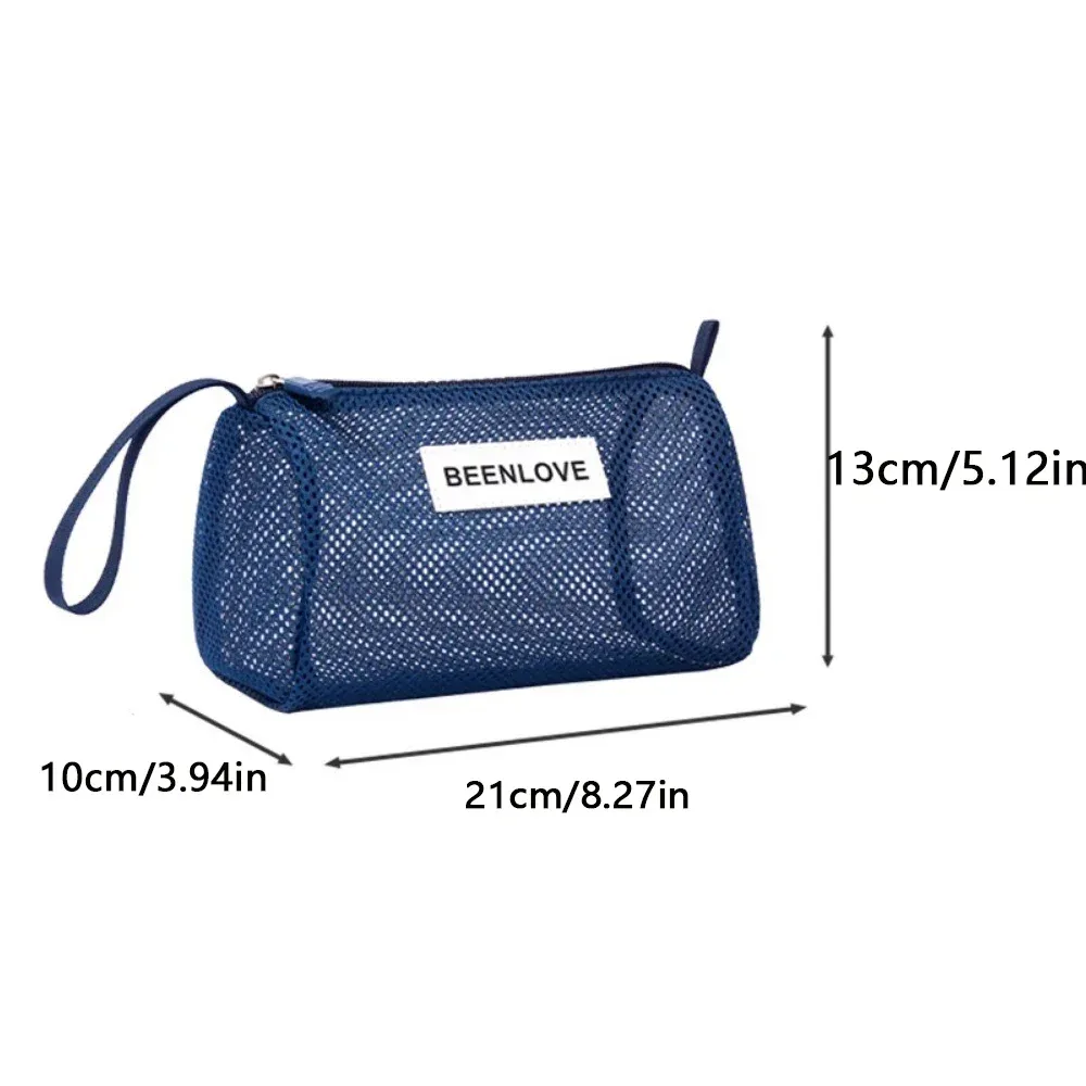 sac de rangement de cosmétiques, sac en maille de grande capacité, sac de rangement de plage de voyage à séchage rapide, sac de natation portable, sac de lavage en maille à la mode
