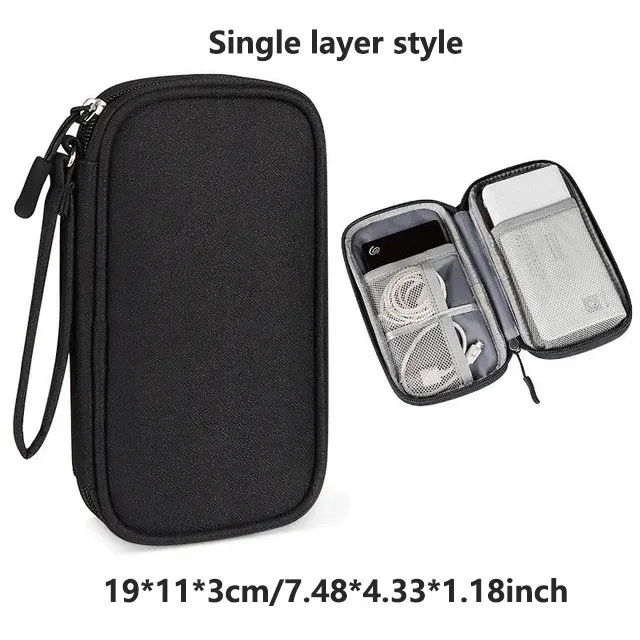sac de rangement d'accessoires numériques multicouches, anti-poussière, housse de protection pour disque dur d'alimentation, sac de rangement pour câbles de données de batterie externe