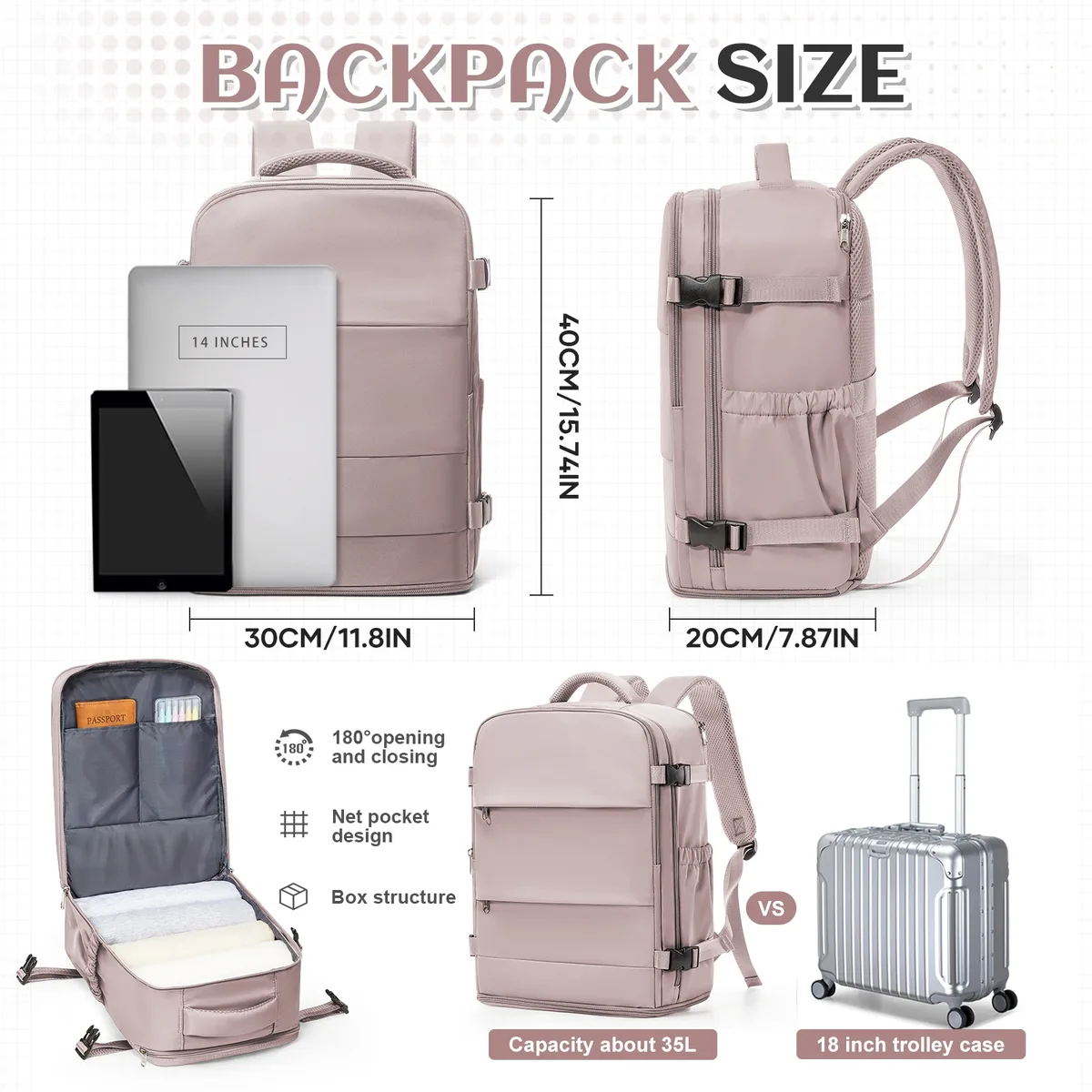 ryanair 40x30x20 sac à dos de voyage wizzair sac de cabine unisexe femmes hommes sac à dos pour ordinateur portable en plein air étudiant école sac à dos sac sous vide