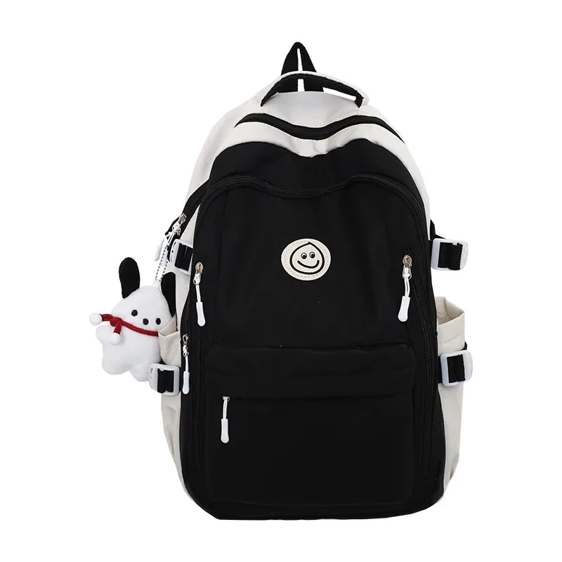 sac à dos décontracté en nylon grande capacité pour étudiantes, sac à bandoulière double pour ordinateur portable, idéal pour l'université