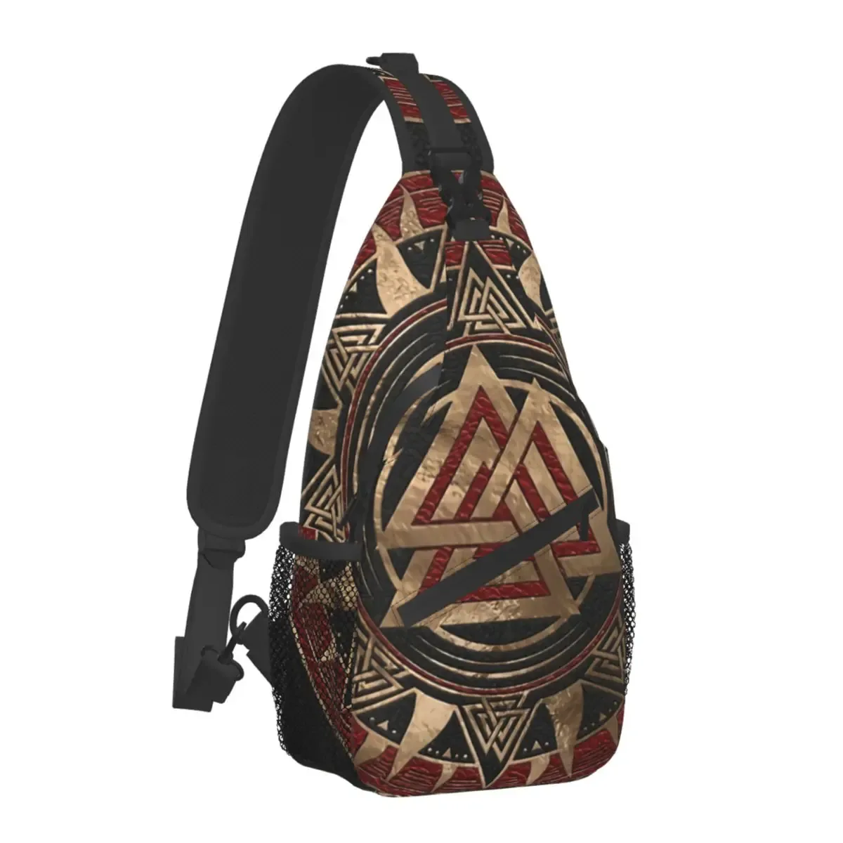 mythologie nordique viking sac à bandoulière sport arbre de vie triquetra sac de poitrine unisexe femmes homme mode épaule sacs à dos voyage