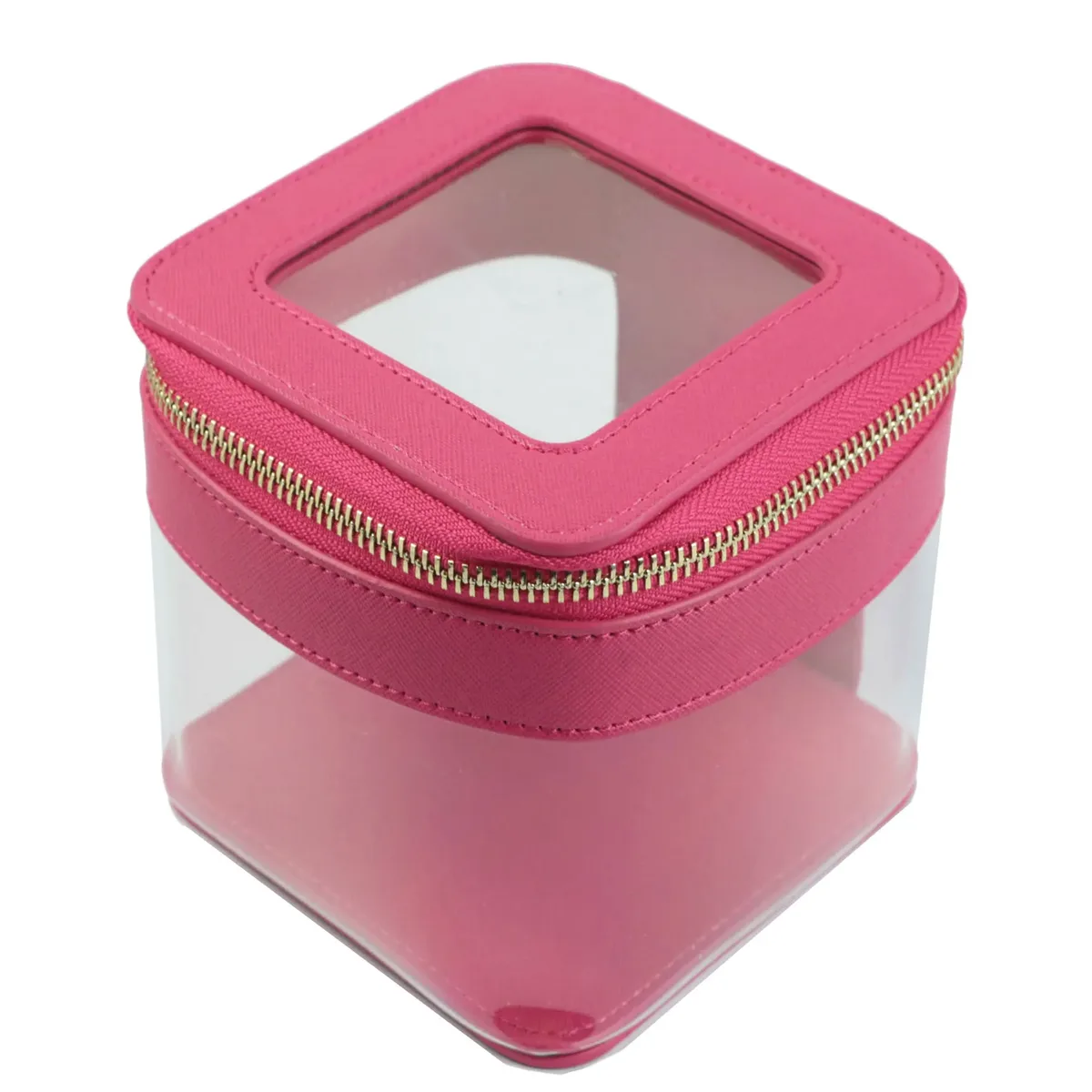 sac à cosmétiques en cuir saffiano avec lettres personnalisées, étui de rangement de maquillage transparent en pvc tpu, organisateur de rouge à lèvres de voyage, sac à cosmétiques