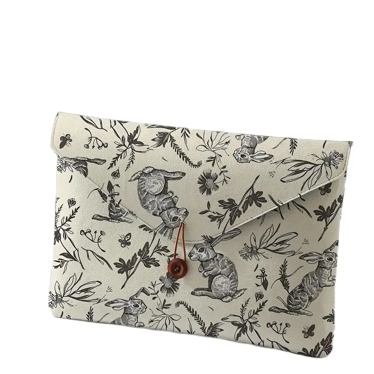 sac pour ordinateur portable à motif imprimé lapin avec housse en tissu souple pour ordinateur portable, adapté au rangement à couverture souple pour ordinateur portable et au sac de rangement pour tablette