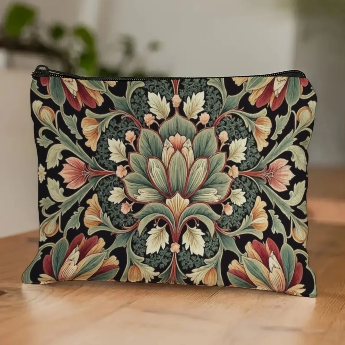 william morris – trousse à cosmétiques florale vintage, motif «rose & thistle», toile durable, motif floral vintage pour soins de la peau pleine taille minis