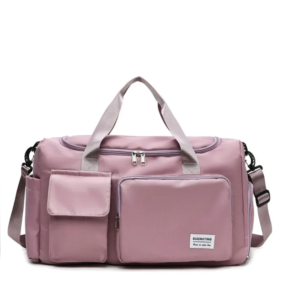sac de voyage oxford robuste et pliable en nylon avec compartiment à chaussures, couleur unie, grande capacité, sac à main pour affaires