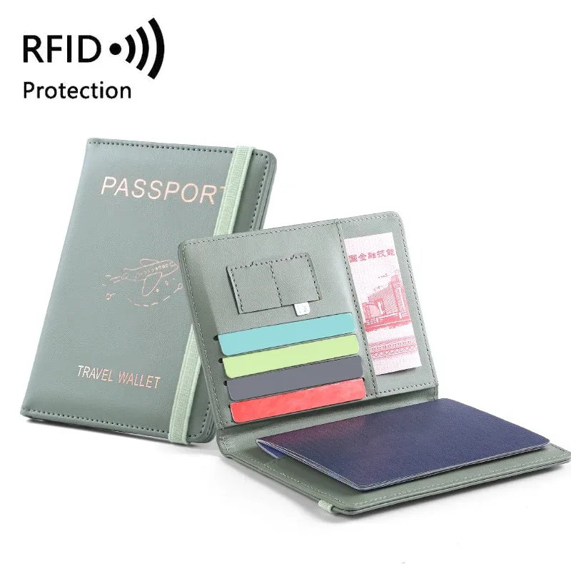 porte-passeport étanche, étui de voyage en cuir pu, portefeuille pour cartes de crédit, mignon livre de passeport pour femmes/hommes