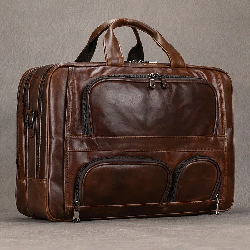 newsbirds porte-documents en cuir véritable sac de travail de bureau sacs pour ordinateur portable en cuir véritable 17 pouces brève étui sacs ordinateur portable sacs à main de voyage