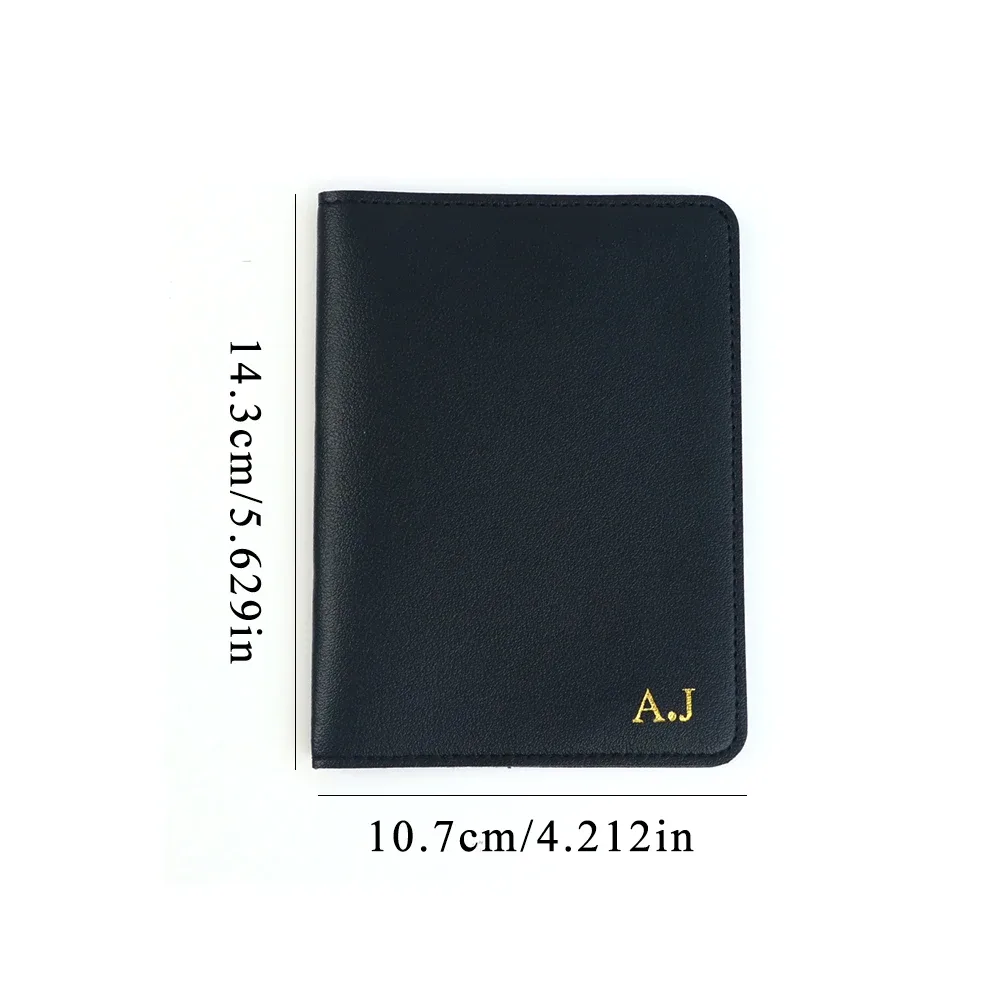 porte-passeport en cuir pu personnalisé avec nom, sac à passeport, bagage, portefeuille de voyage, accessoires