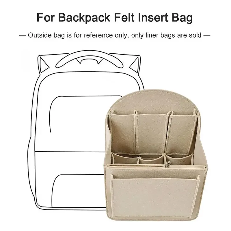 sac en feutre de grande capacité, sac de voyage, sac intérieur, sac à dos portable, sac de rangement adapté pour sac à bandoulière et sac à main