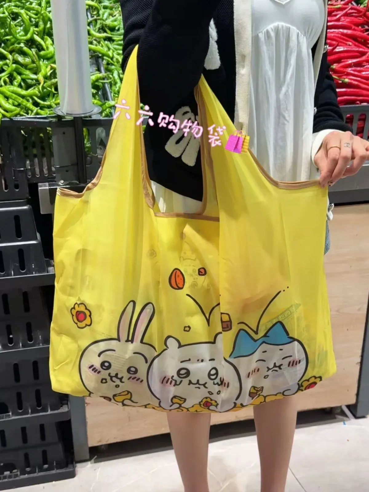 chiikawa nouveau sac à main de dessin animé, sac de courses, sac à bandoulière hachiware, sac à déjeuner, sac de rangement portable de grande capacité